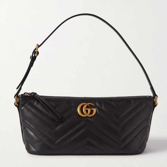 Gucci Handbags - GUCCI Marmont GG logo quilted leather shoulder bag